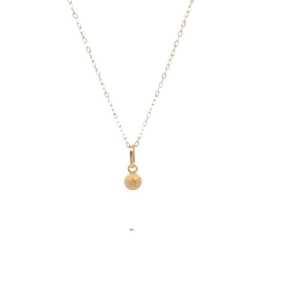 Unbranded Jewelry - 18K Gold Necklace Chain 17.75 inches Pendant Ball Frosted